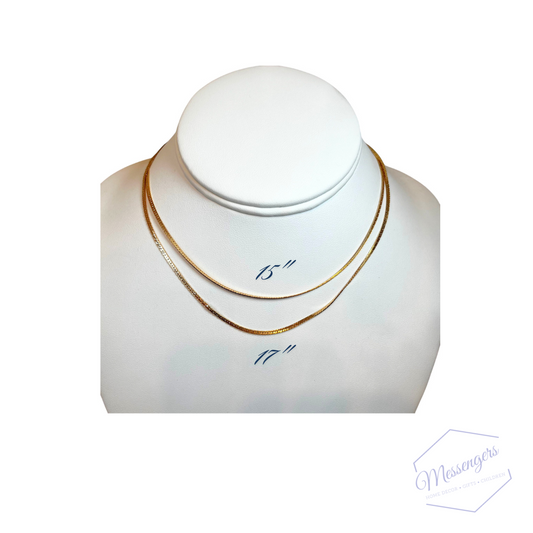 17" Choker Herringbone Chain- Gold