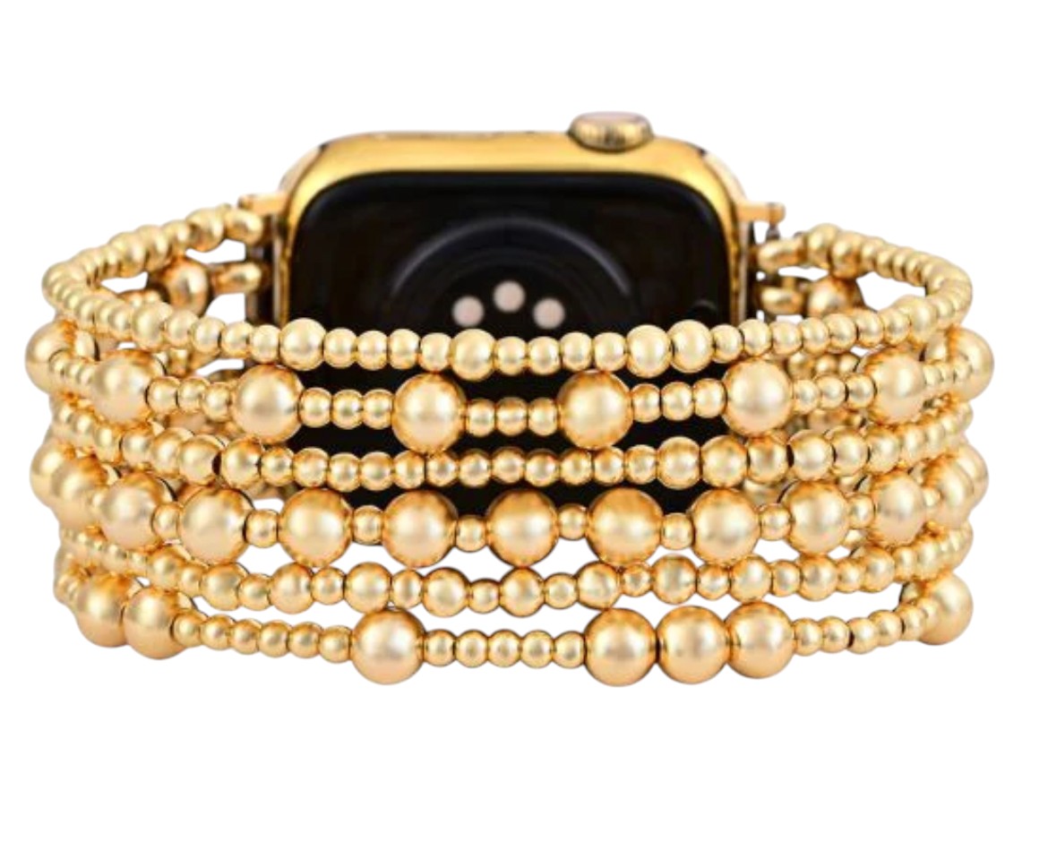 Golden Demure Stretch Apple Watch Strap: