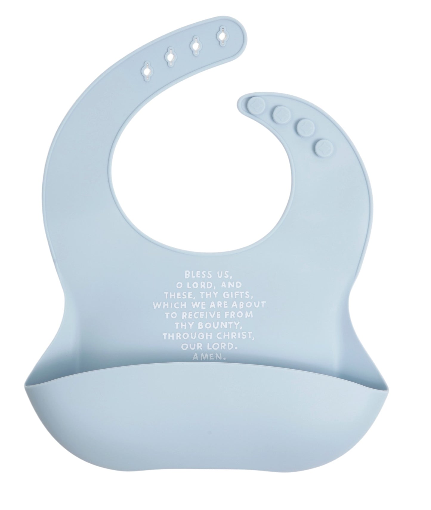 Catholic Meal Blessing Bib - Powder Blue