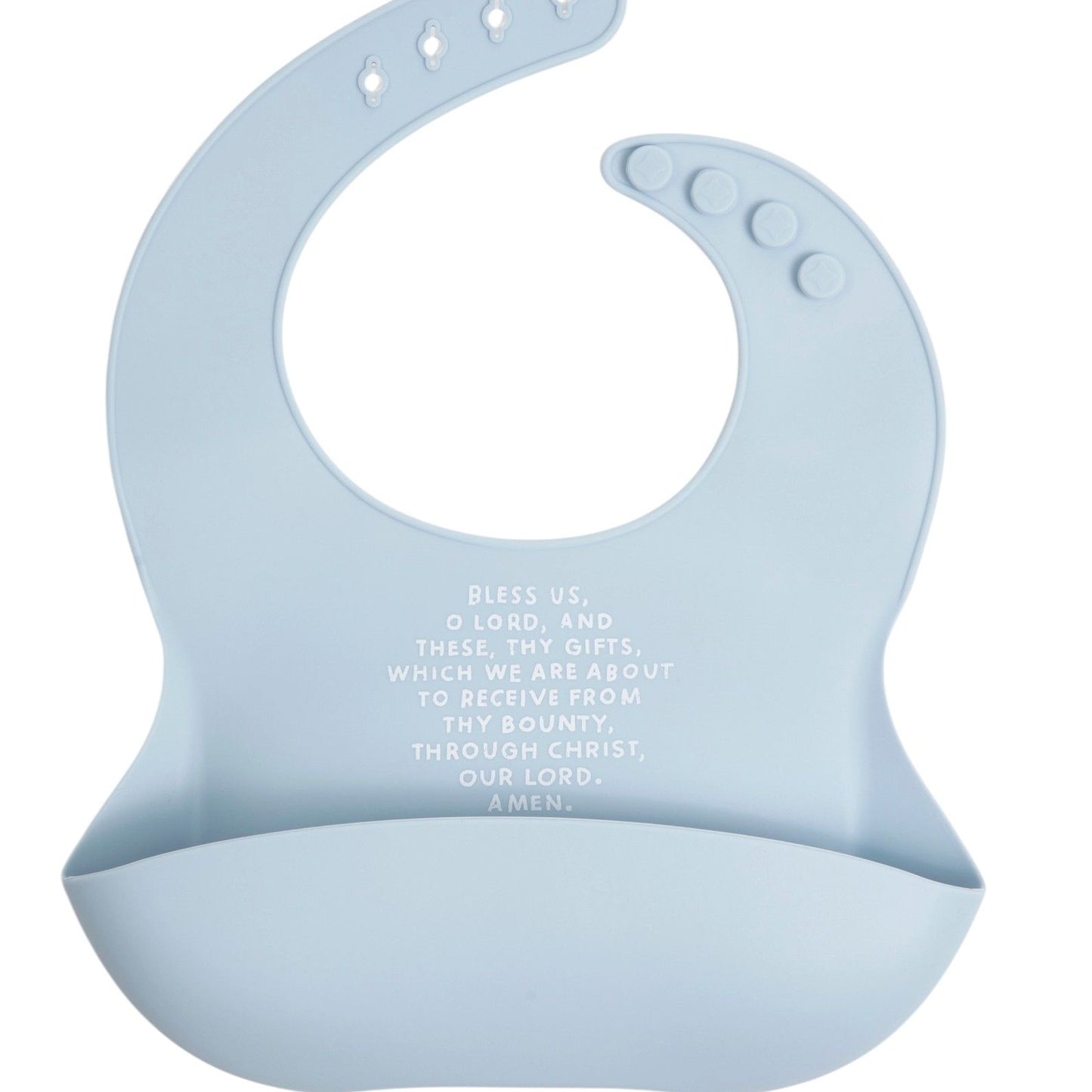 Catholic Meal Blessing Bib - Powder Blue