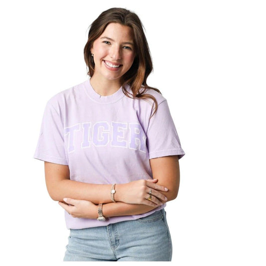 Tiger Block Tee: Lilac