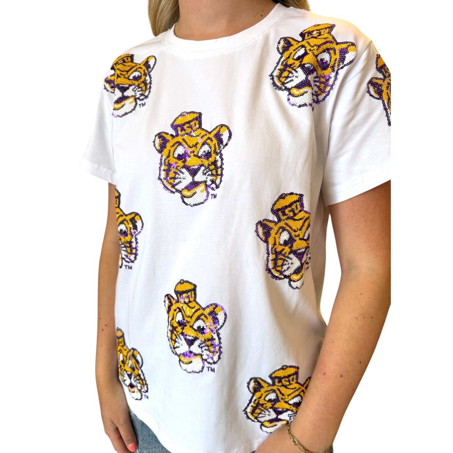 LSU Vintage Logo Sequin Tee