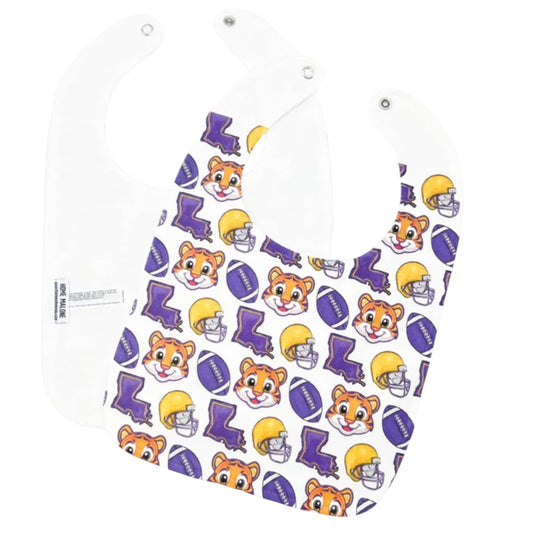 Purple + Gold Tigers Bib