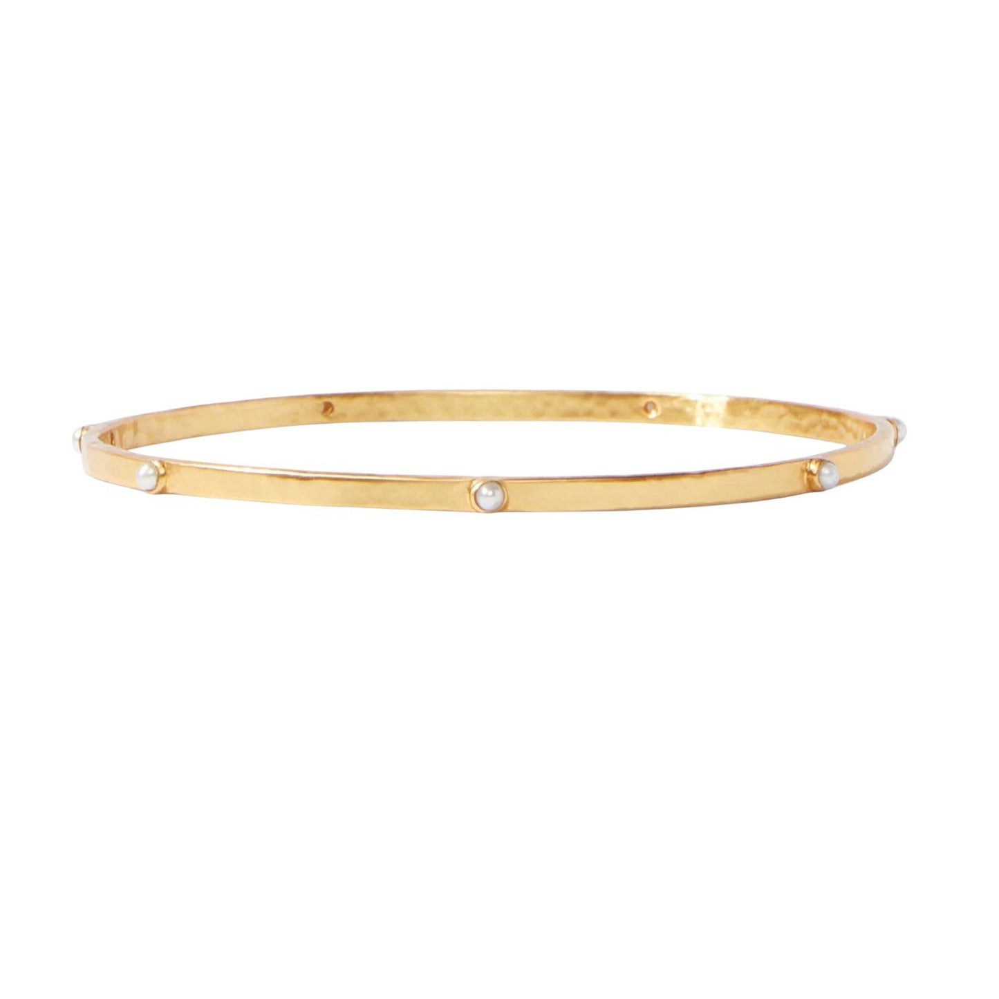 Crescent Stone Bangle - Pearl - Medium
