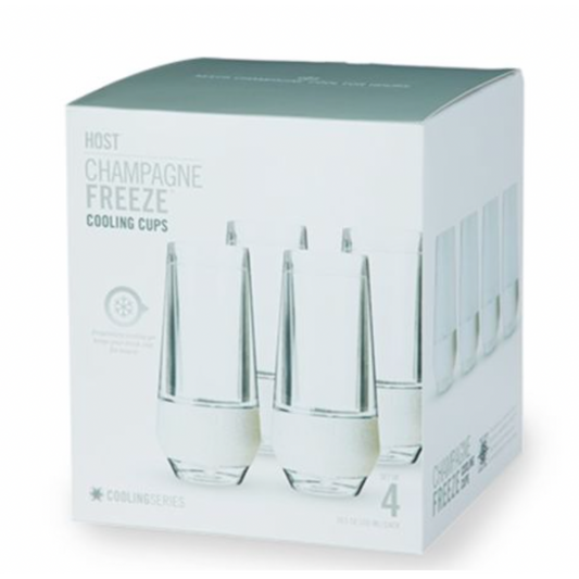 Champagne Freeze Flutes Set of 4: Glitter