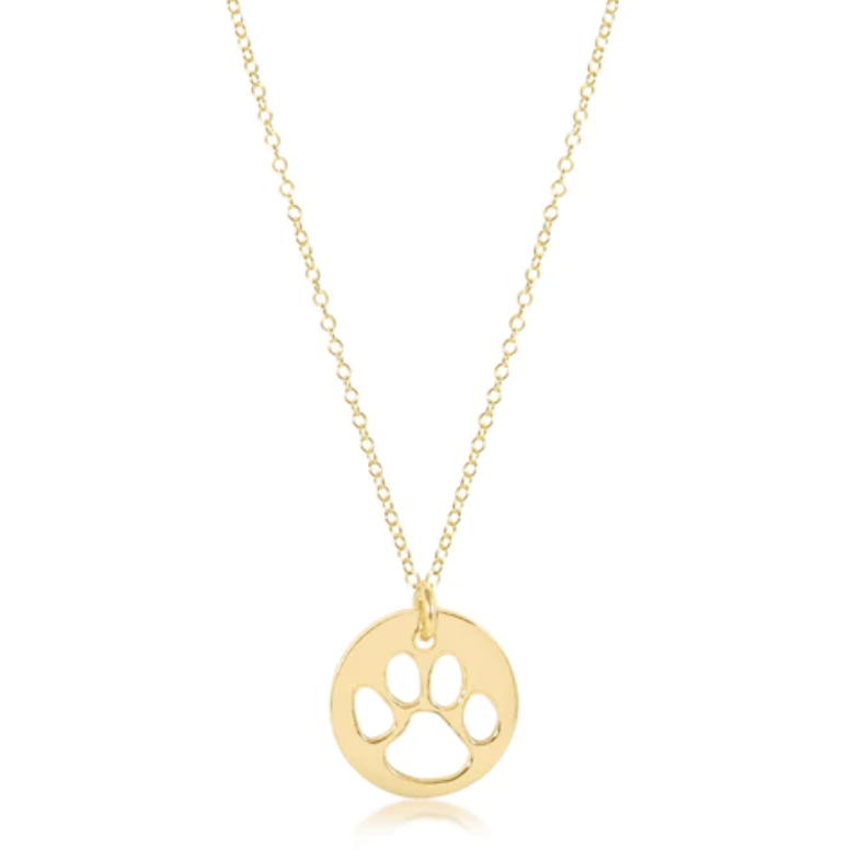 16" Necklace Gold Paw Print