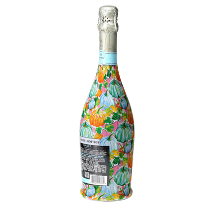 Orange & Blue Pumpkins Prosecco Bottle Wrap
