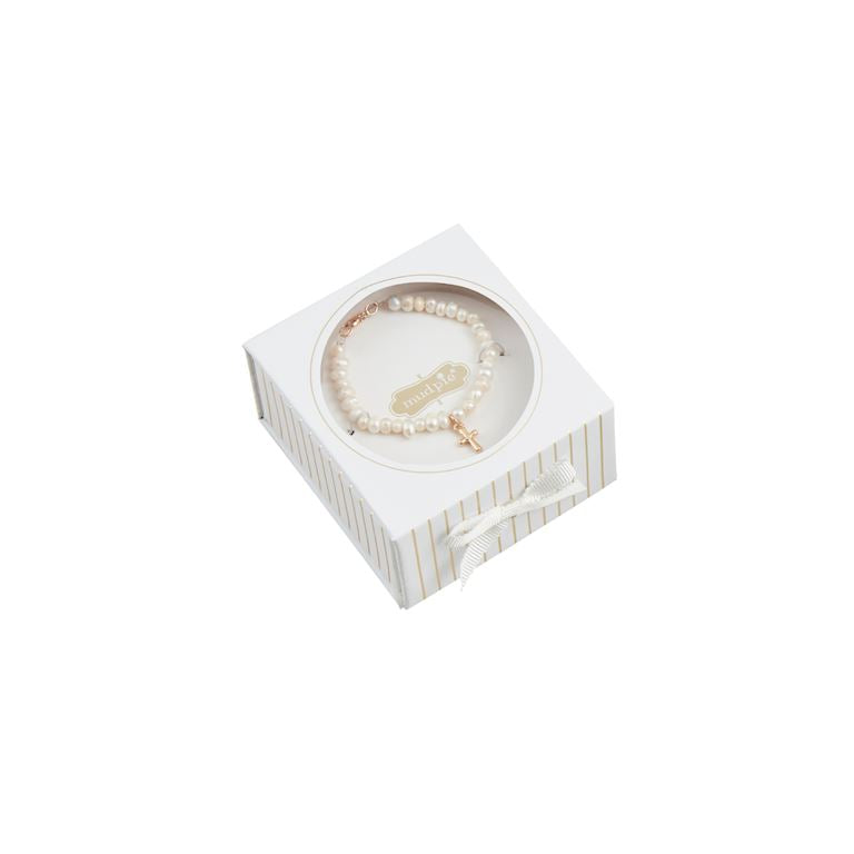 Gold Boxed Cross Bracelet