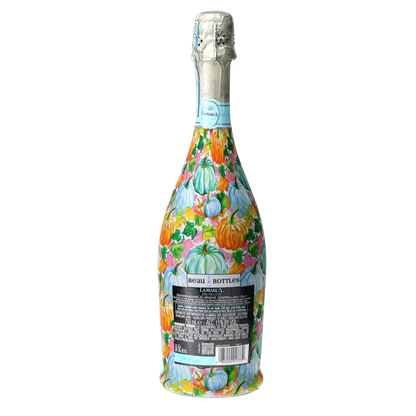 Orange & Blue Pumpkins Prosecco Bottle Wrap