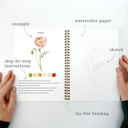 Flowers - Watercolor Book w/ Paints
