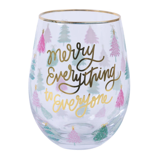Merry Everything Wine Glass
