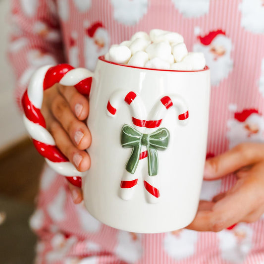 Sculpted Candy Cane Mug