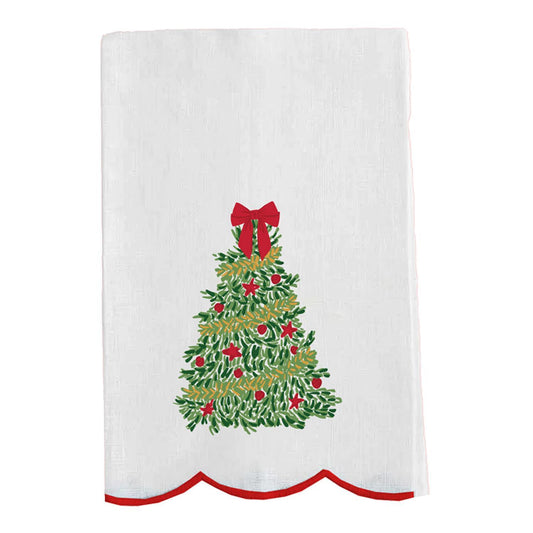 Embroidered Tree Tea Towel
