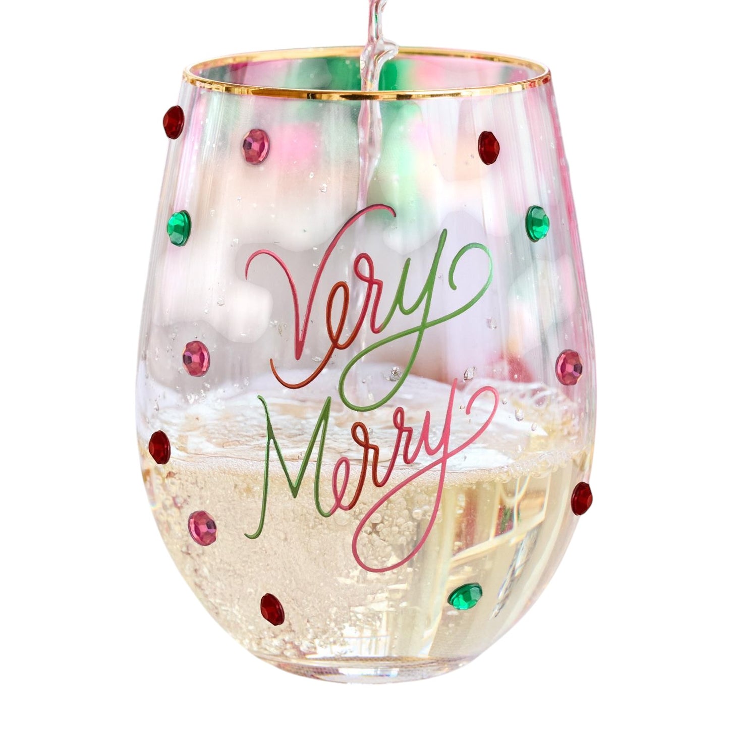 Very Merry Wine Glass