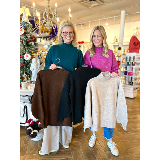 Oh So Cozy Mock Neck Sweater: