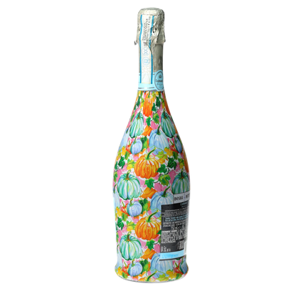 Orange & Blue Pumpkins Prosecco Bottle Wrap