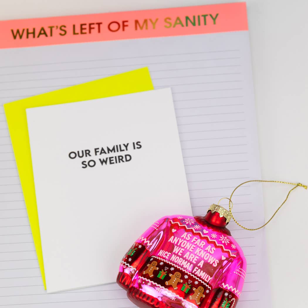 We're Nice Normal Family - Glass Ornament, Holiday Gift
