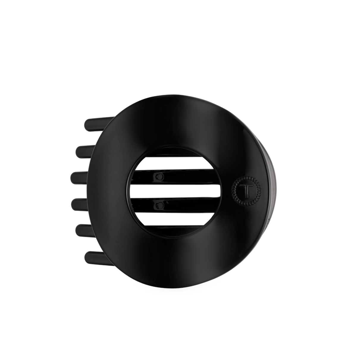 Jet Black | Large | Flat Circle Hair Clip