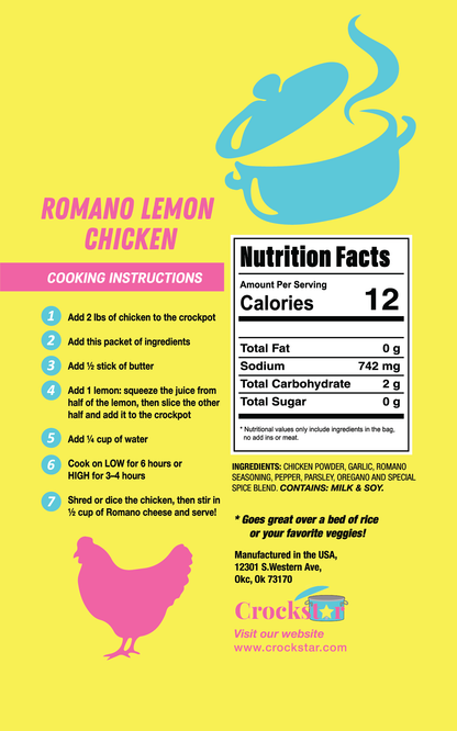 Romano Lemon Chicken: Crock Pot Meal