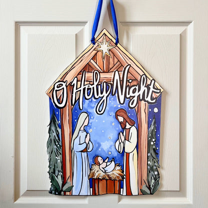 O Holy Night Nativity Door Hanger