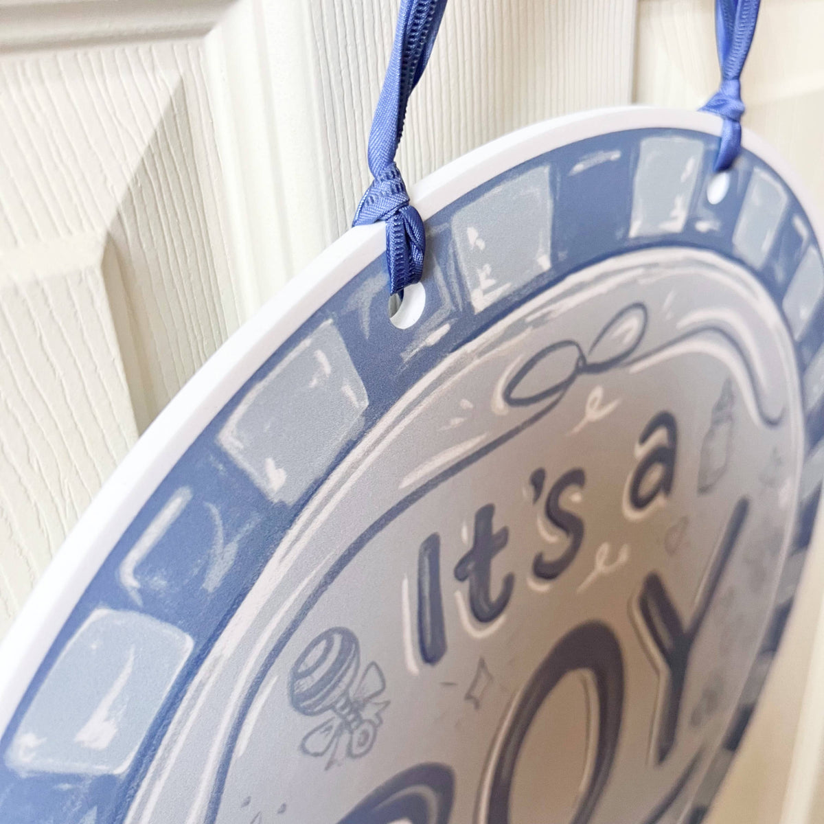It's A Boy Round Door Hanger