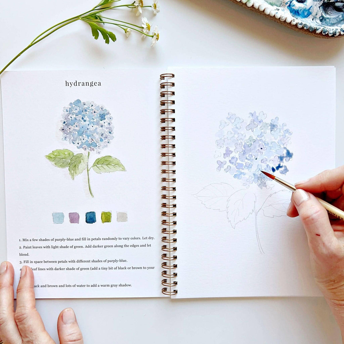 Flowers - Watercolor Book w/ Paints