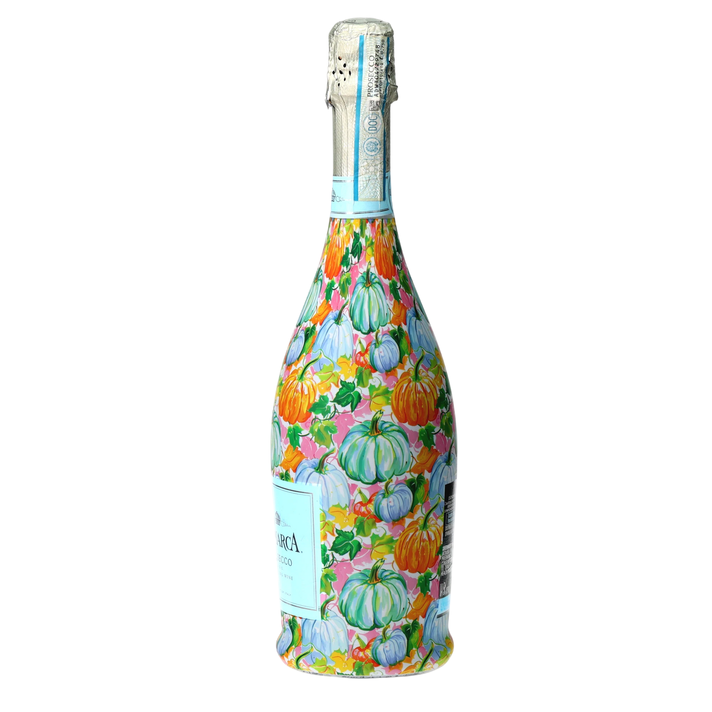 Orange & Blue Pumpkins Prosecco Bottle Wrap