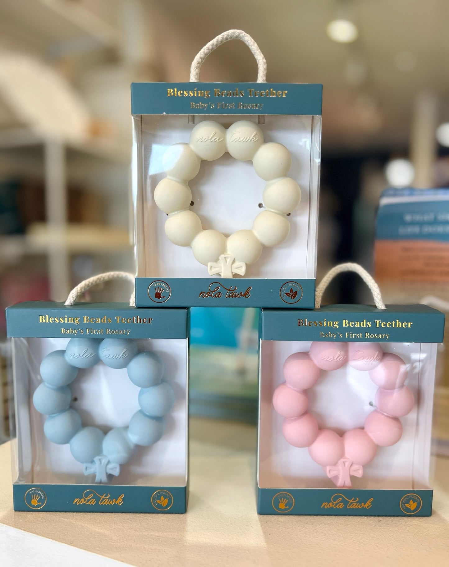 White: Blessing Beads Teether