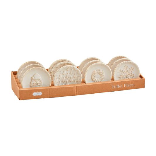 White Holiday Tidbit Dish