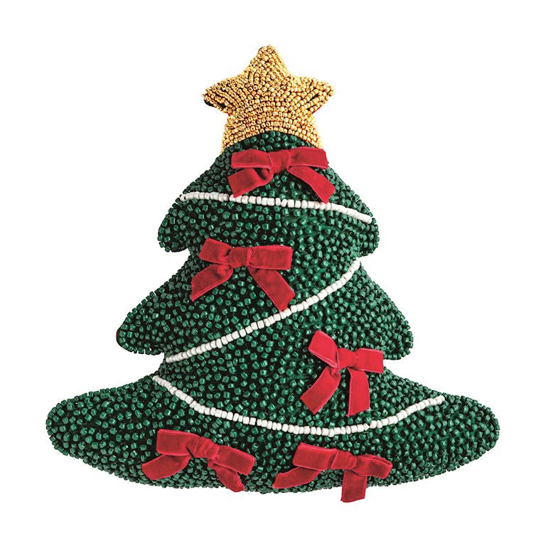 Tree Beaded Mini Pillow