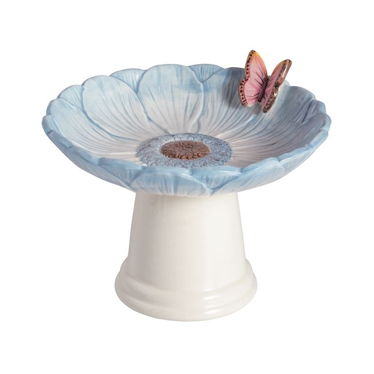 Blue Flower Bird Bath