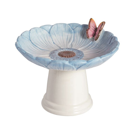 Blue Flower Bird Bath