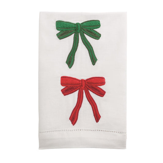 Double Bow Embroidered Towel