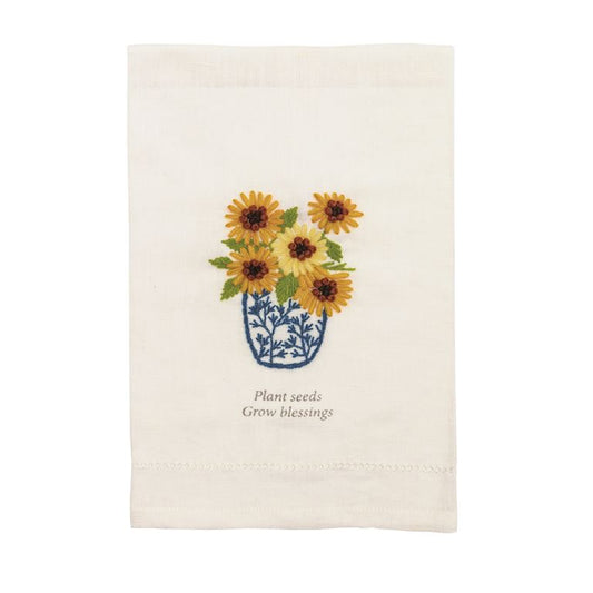 Grow Happiness Embroidered Towel