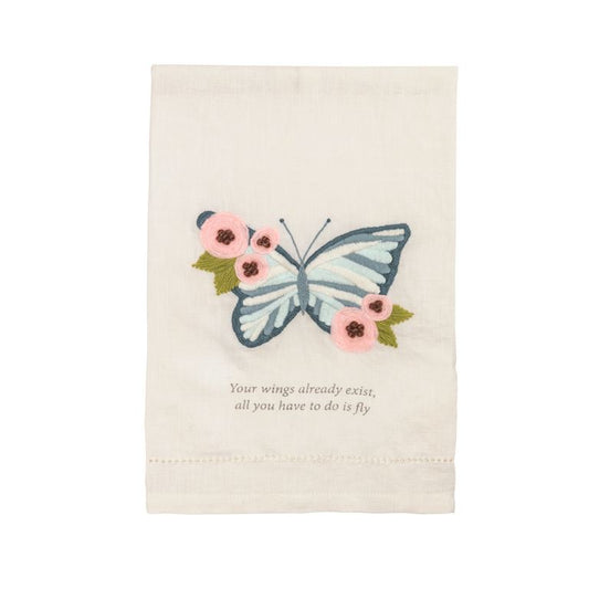 Butterfly Wings Embroidered Towel