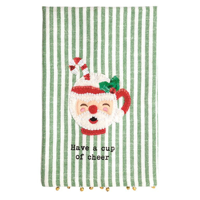 Santa Mug Sequin Towel