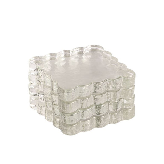 Scalloped Glass Coaster Set/4