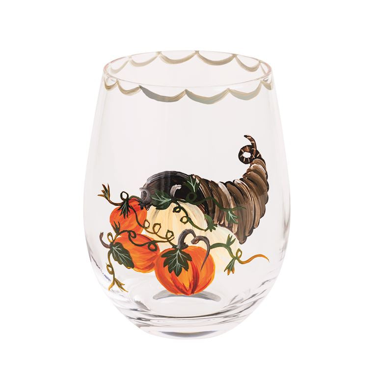 Painted Cornucopia Glass