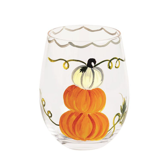 Painted Stacked Pumpkin Glass