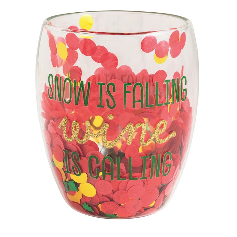 Wine is Calling Confetti Glass