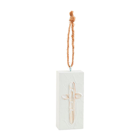 Cross White Ornament