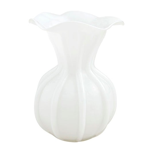 Large Ruffled Glass Vase