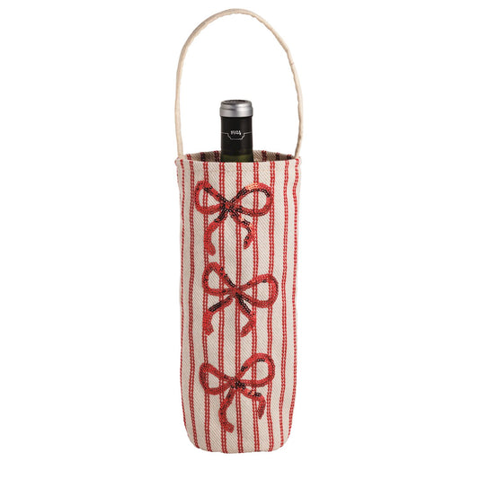 Bow Sequin Wine Bag
