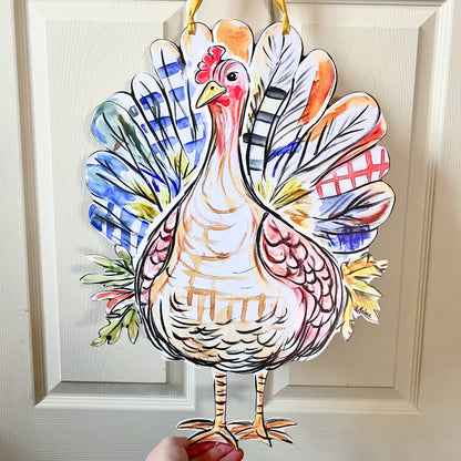 Patchwork Turkey Door Hanger