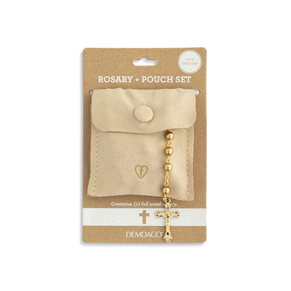 Gold Rosary + Pouch