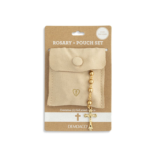 Gold Rosary + Pouch