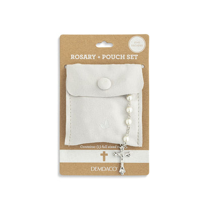 Pearl Rosary + Pouch