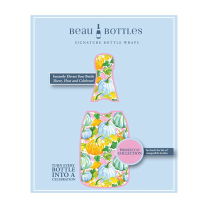 Orange & Blue Pumpkins Prosecco Bottle Wrap