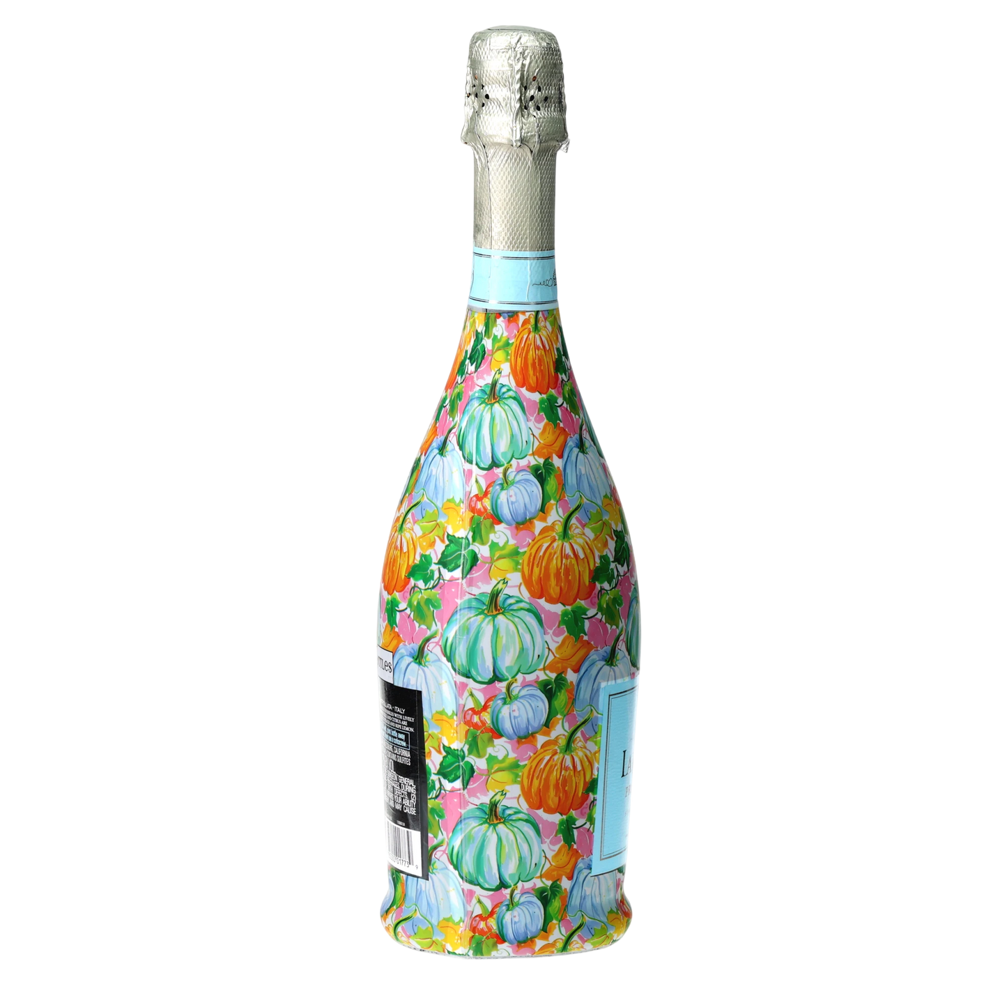 Orange & Blue Pumpkins Prosecco Bottle Wrap