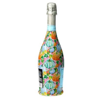 Orange & Blue Pumpkins Prosecco Bottle Wrap